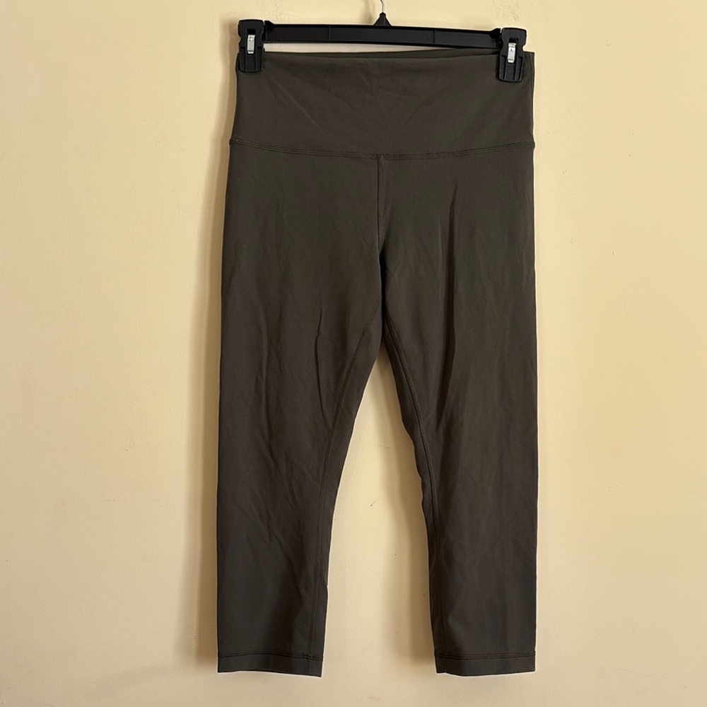 Lululemon Wunder Train High-Rise Crop 21" Size 10 in‎ Olive Green W6BF7S
